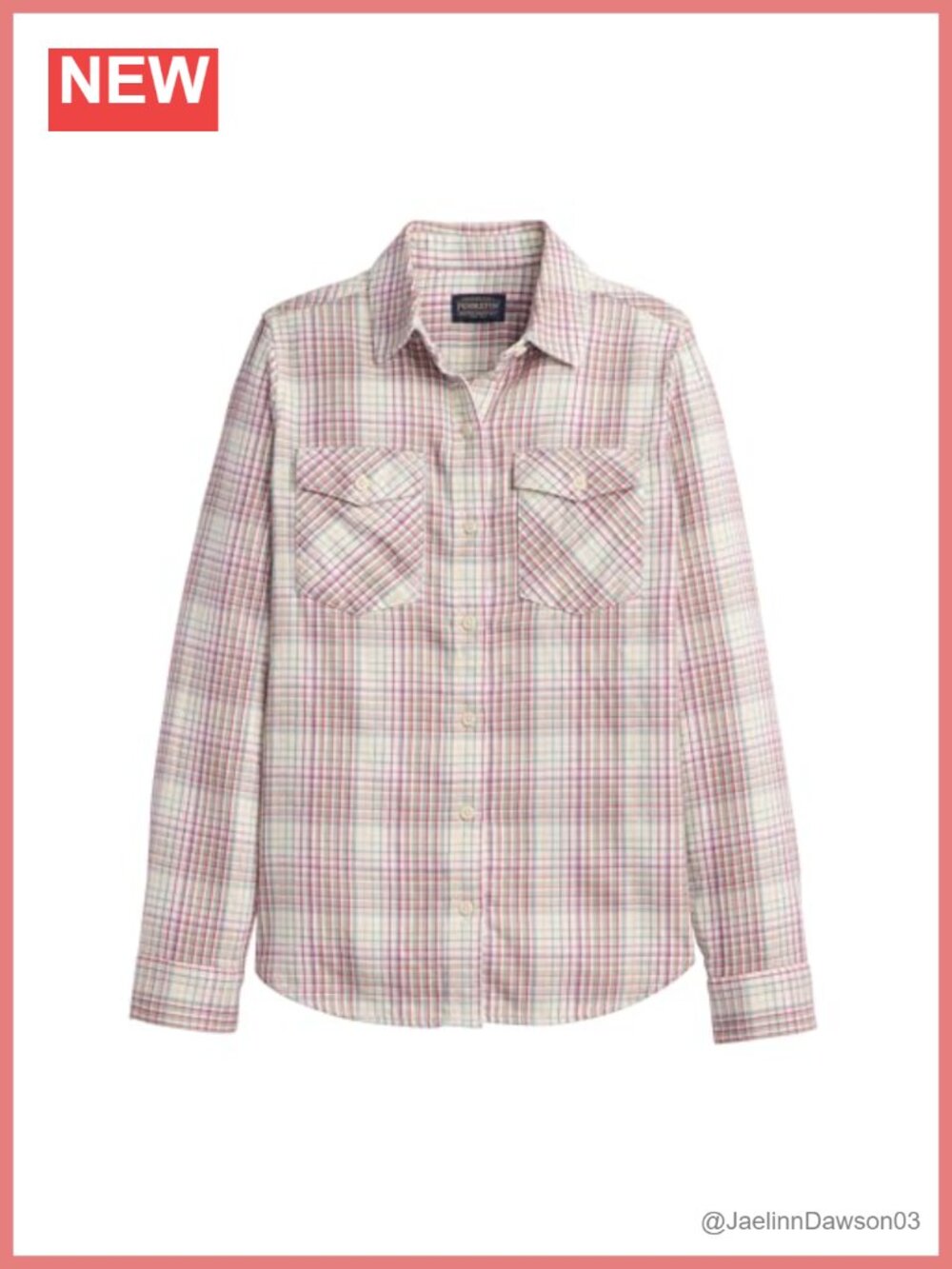 Lightweight Cotton Flannel Button Down Shirt Two Pocket Plaid